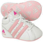 Adidas Crib Shoes - size 0-3 (pink & blue)